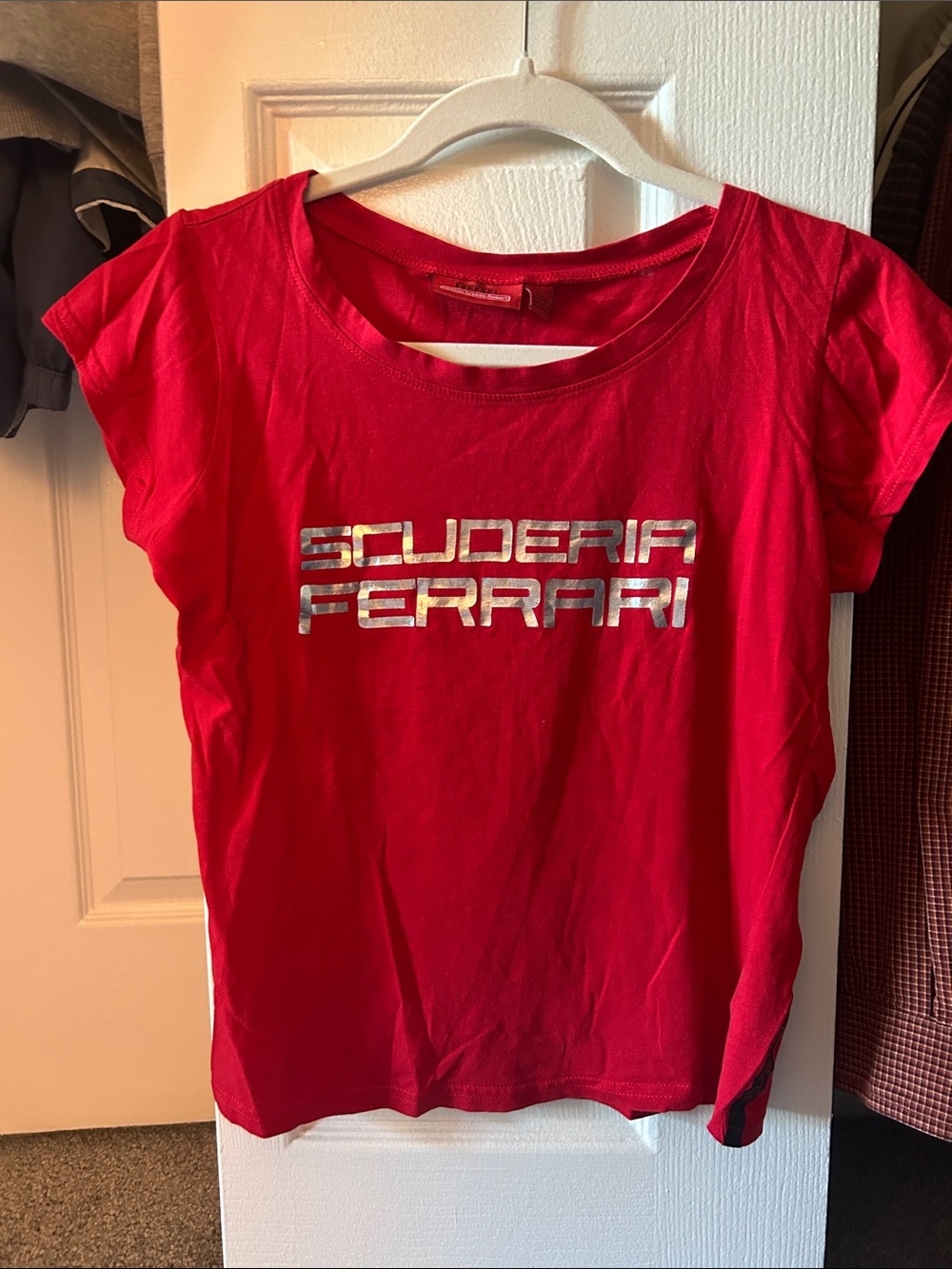 Scuderia Ferrari Red Baby Tee with Silver Logo